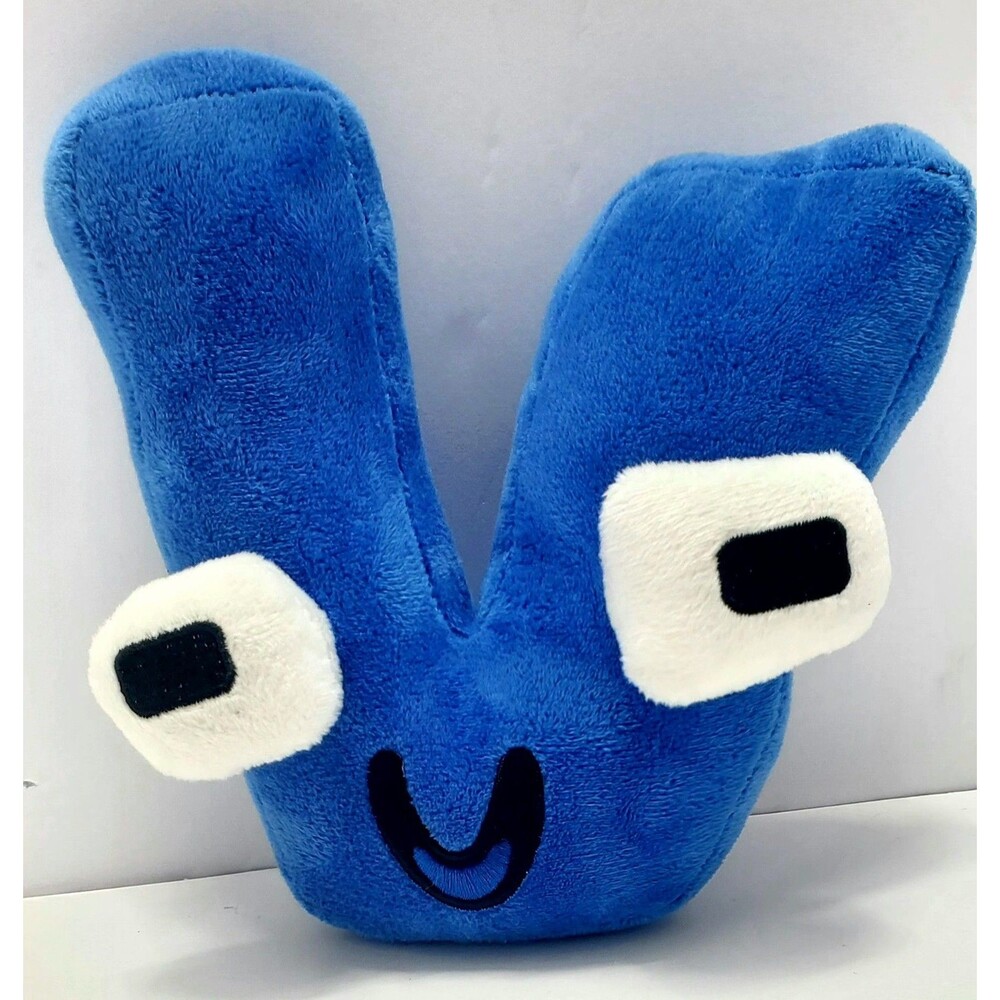 Alphabet Lore Letter V Plush Blue 8" Soft Stuffed Animal Cushion Cute Toy Fun